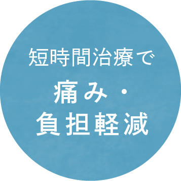 短時間治療で痛み・負担軽減